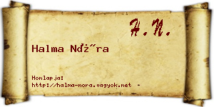 Halma Nóra névjegykártya