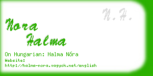 nora halma business card